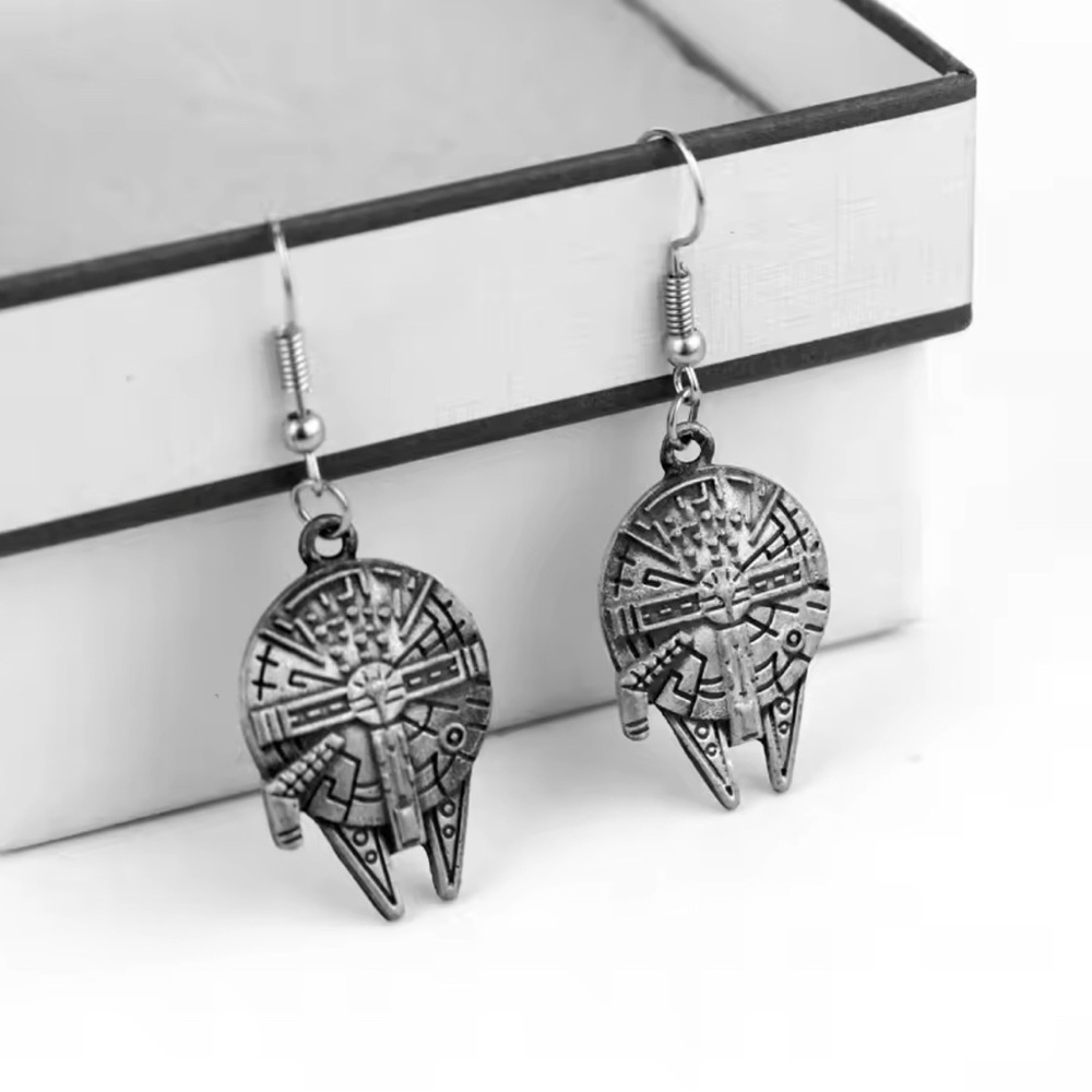 Star Wars Millennium Falcon Gun Metal Drop Earrings